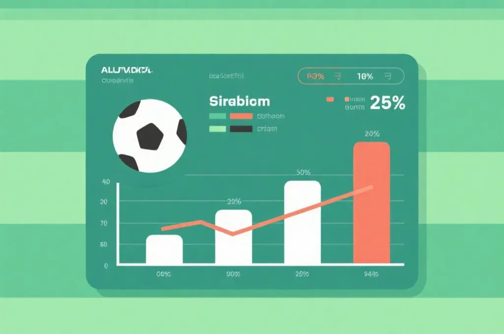 数据可视化风格的足球胜率图表